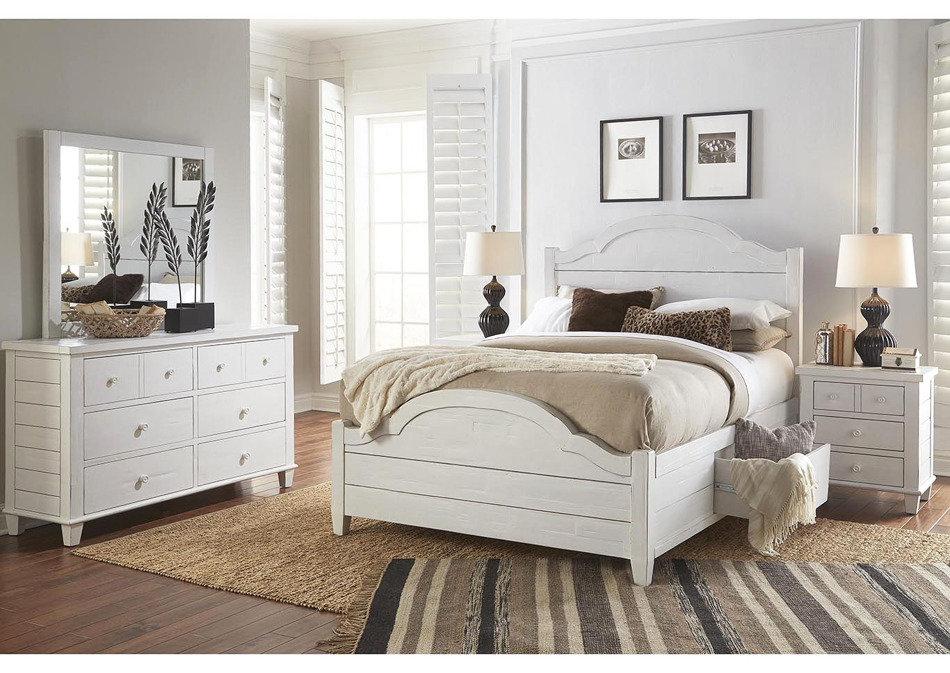 Soft White Storage Bed,Furniture Land