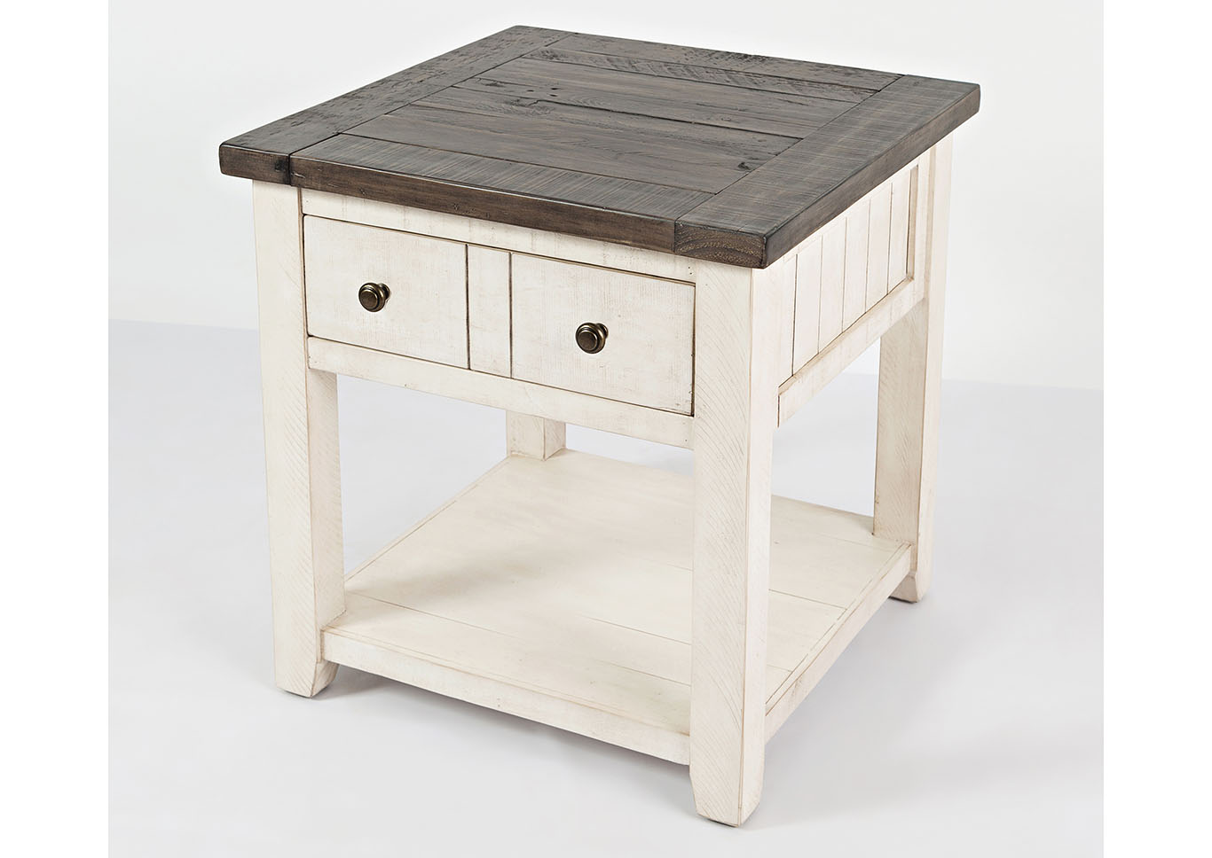 Vintage White End Table,Furniture Land