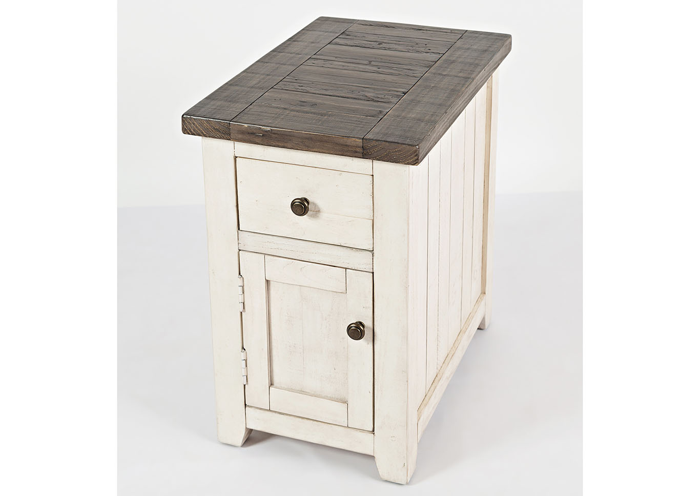 Vintage White Chairside Table,Furniture Land