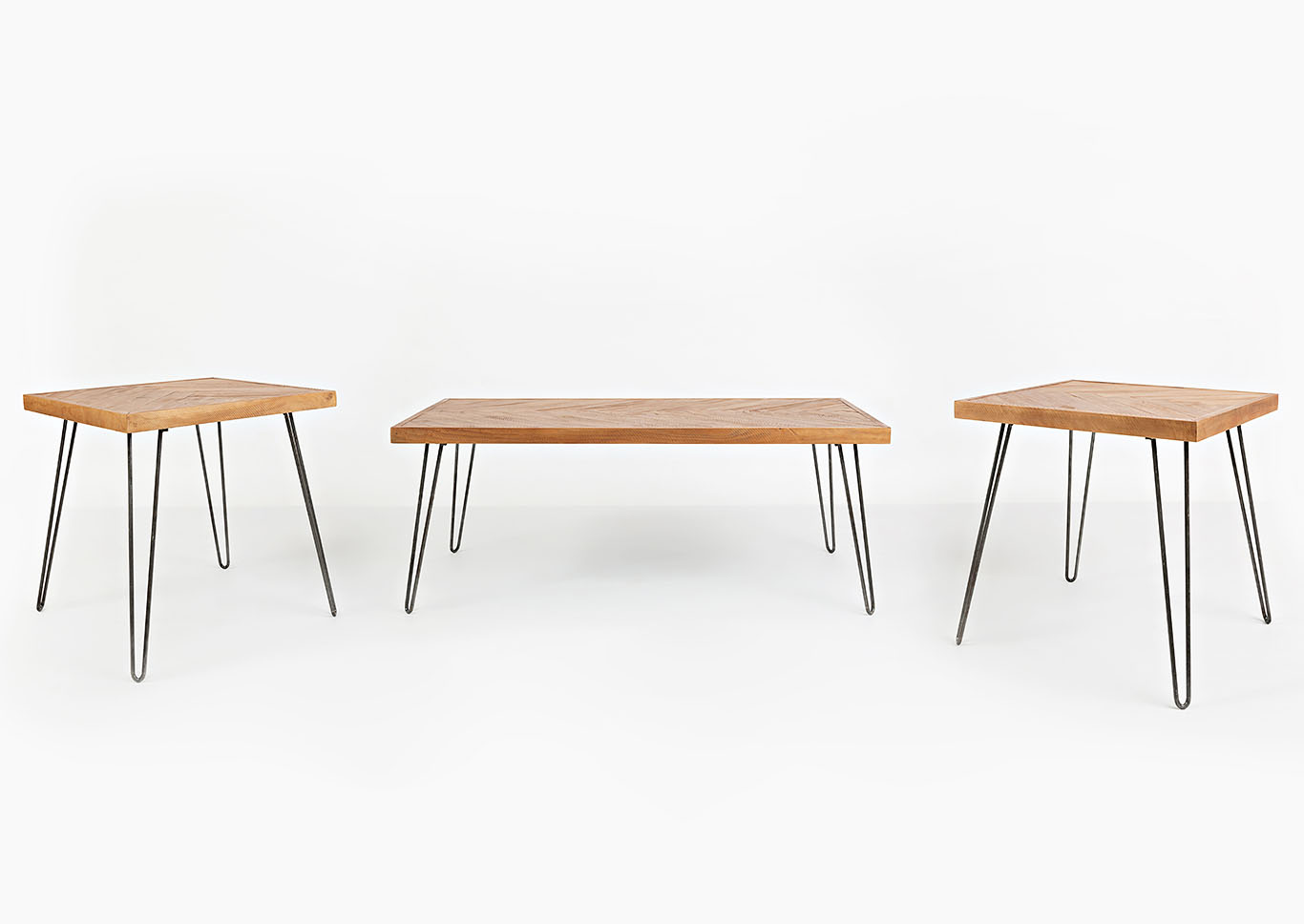 Light Pine Cocktail Table & 2 End Tables,Furniture Land