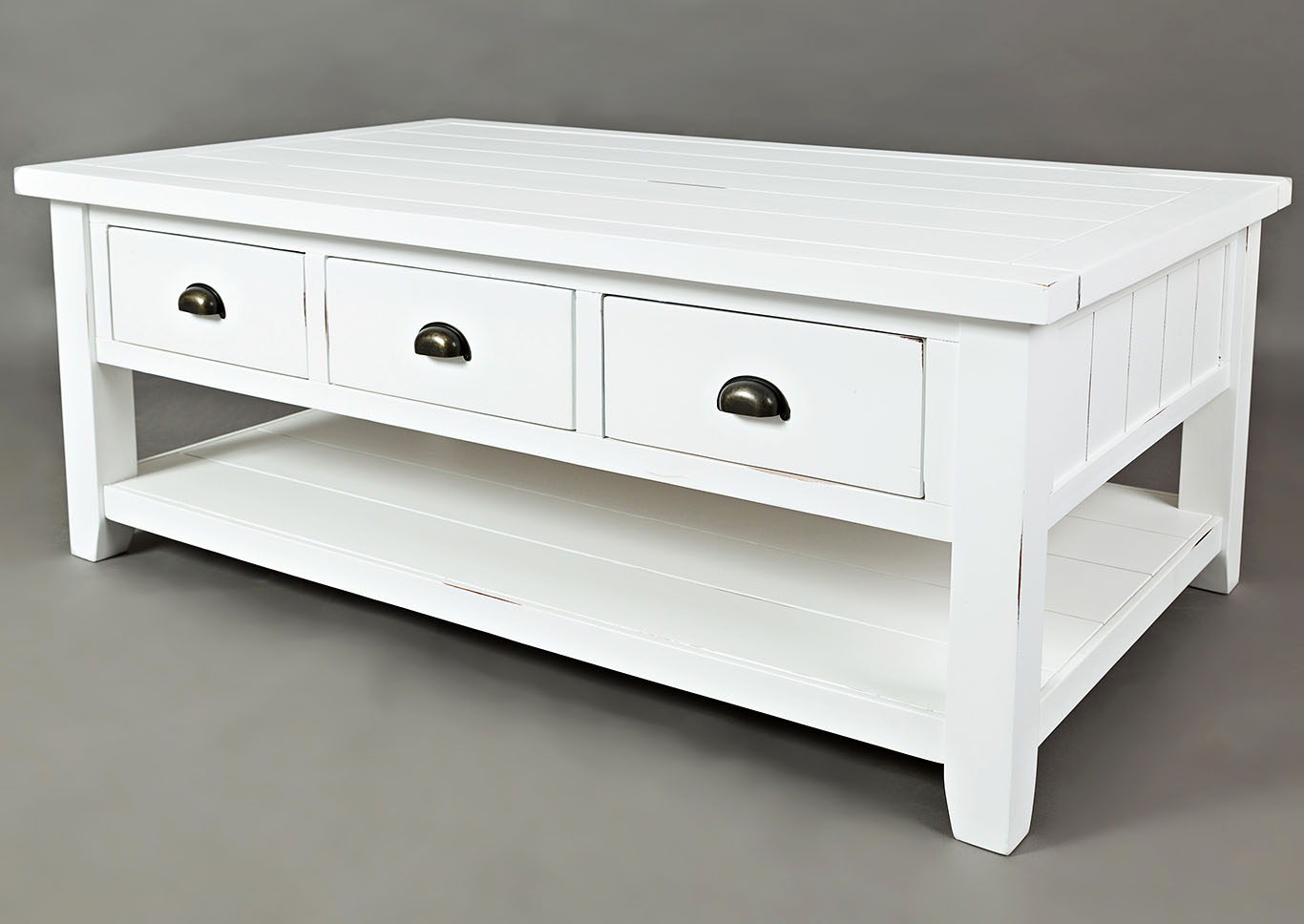 Artisans Craft Weathered White Hall Tree Top Table,Furniture Land