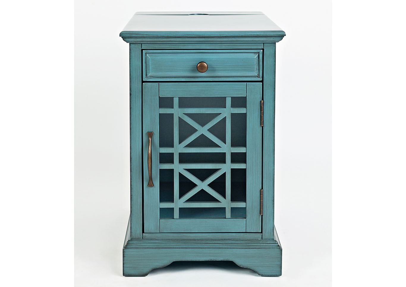 Antique Blue Chairside Table,Furniture Land