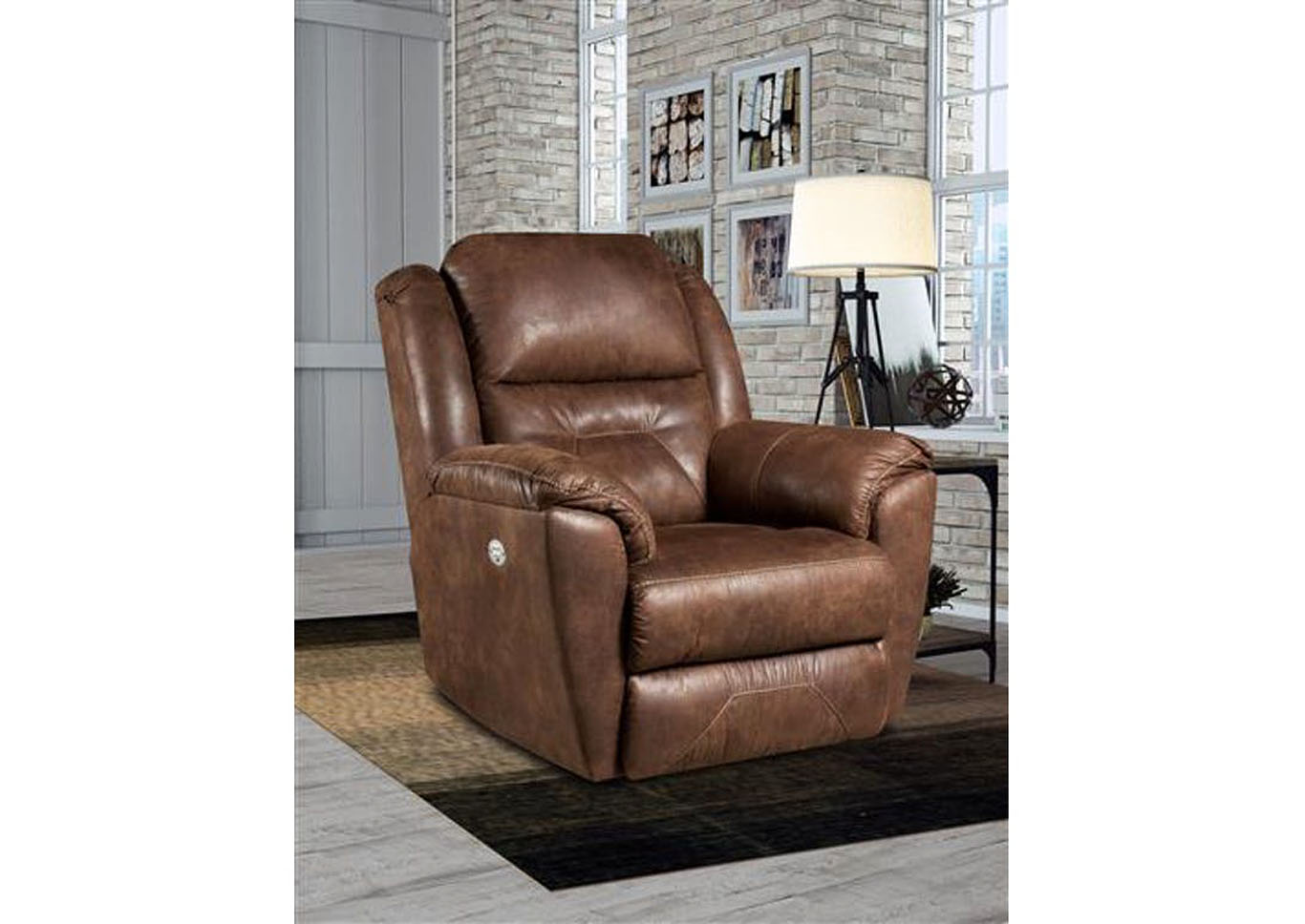 Design 2 Recline Splendid Mocha Leather Recliner,Furniture Land