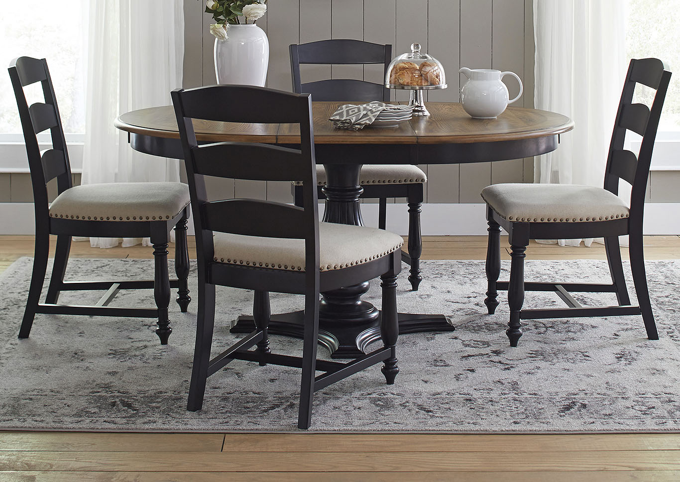 Castle Hill Black Oval Dining Table,Furniture Land