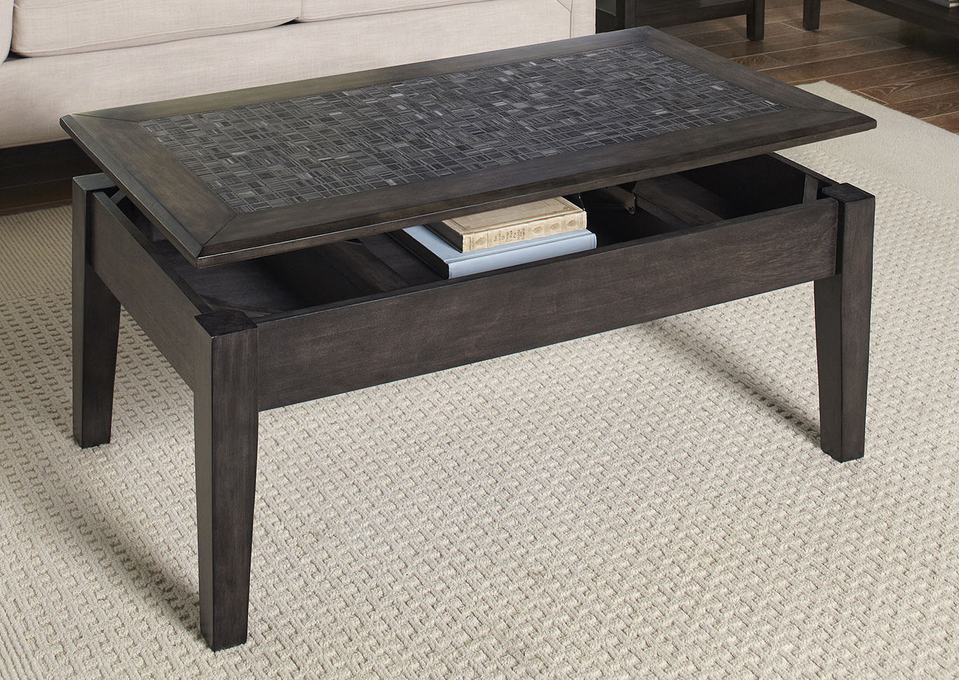 Mosaic Grey Lift Top Cocktail Table,Furniture Land