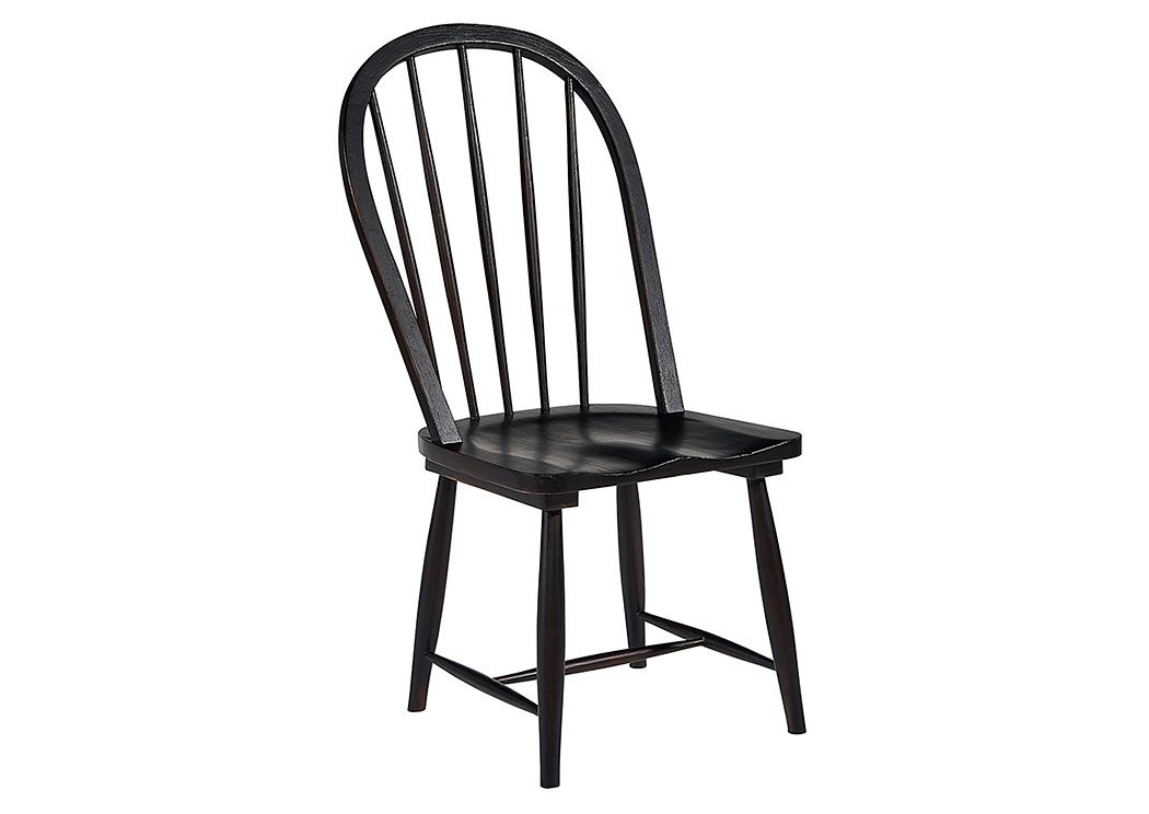 Magnolia Home by Joanna Gaines Dining Room Windsor Chair, Black Finish 748354 at FurnitureLand,Furniture Land
