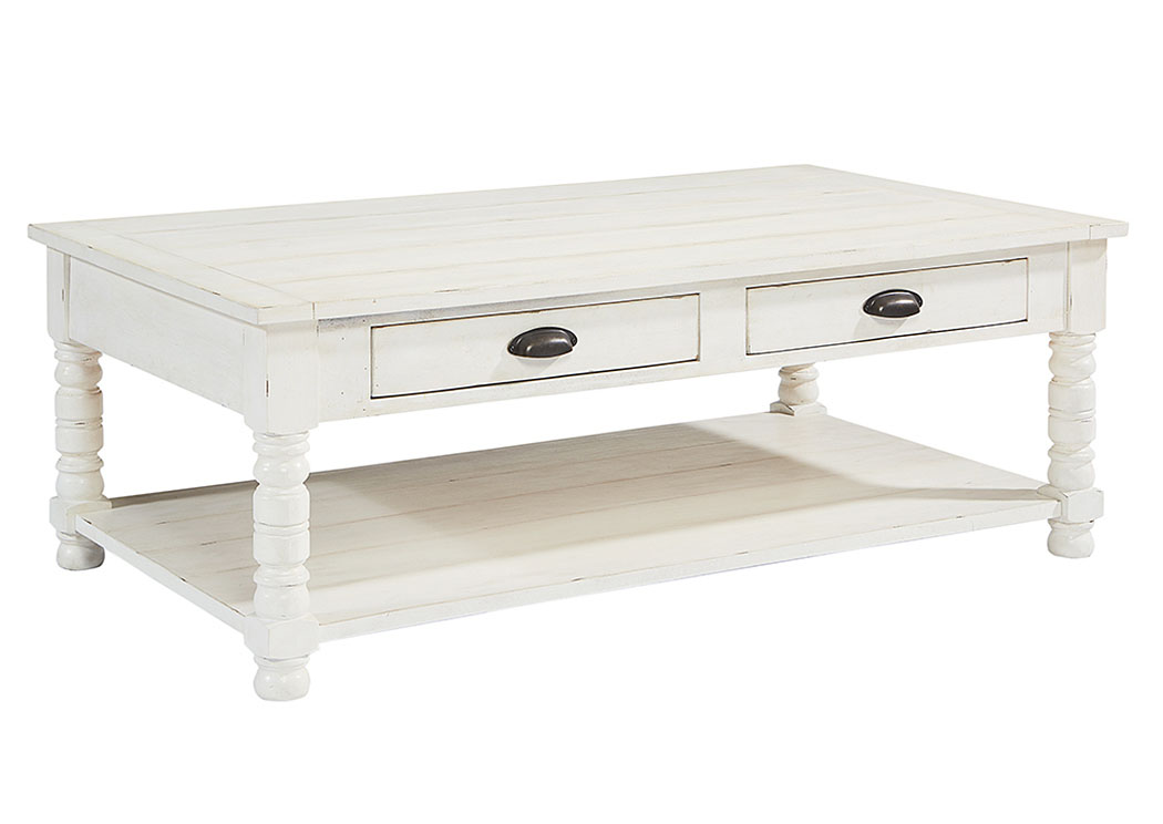 Magnolia Home by Joanna Gaines Living Room Coffee Table, Jo's White 748470 at FurnitureLand,Furniture Land