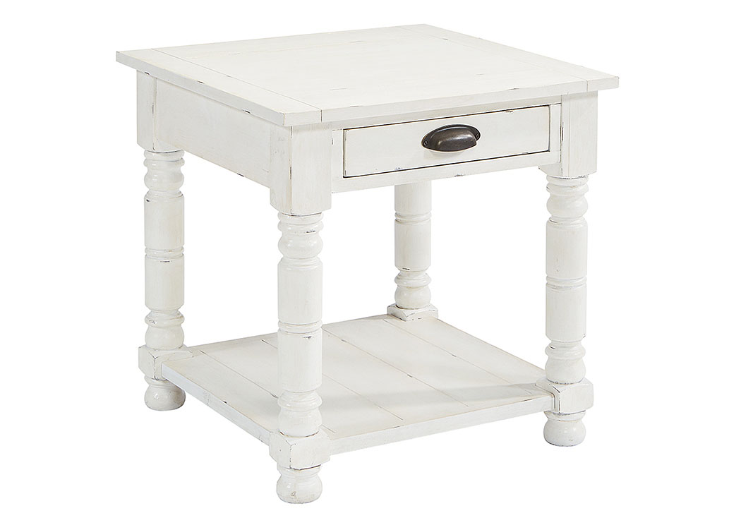 Magnolia Home by Joanna Gaines Living Room Side Table, Jo's White 748471 at FurnitureLand,Furniture Land