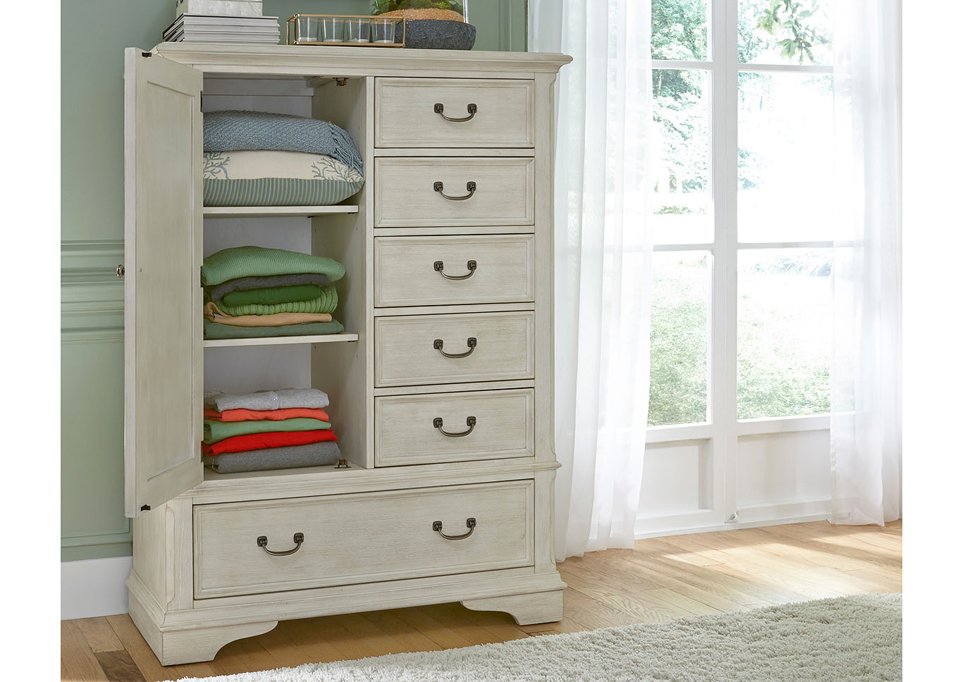 Antique White Gentlemen's Chest,Furniture Land