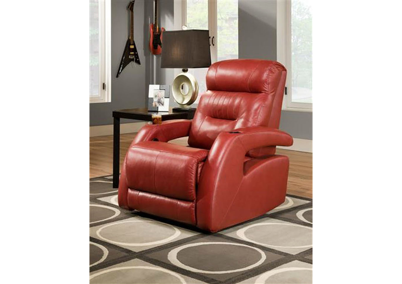 Design 2 Recline Red Leather Lay Flat Chair,Furniture Land