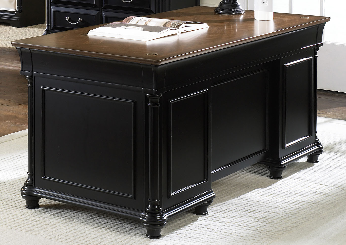 Liberty Saint Ives Choc/Cherry Jr Executive Desk,Furniture Land