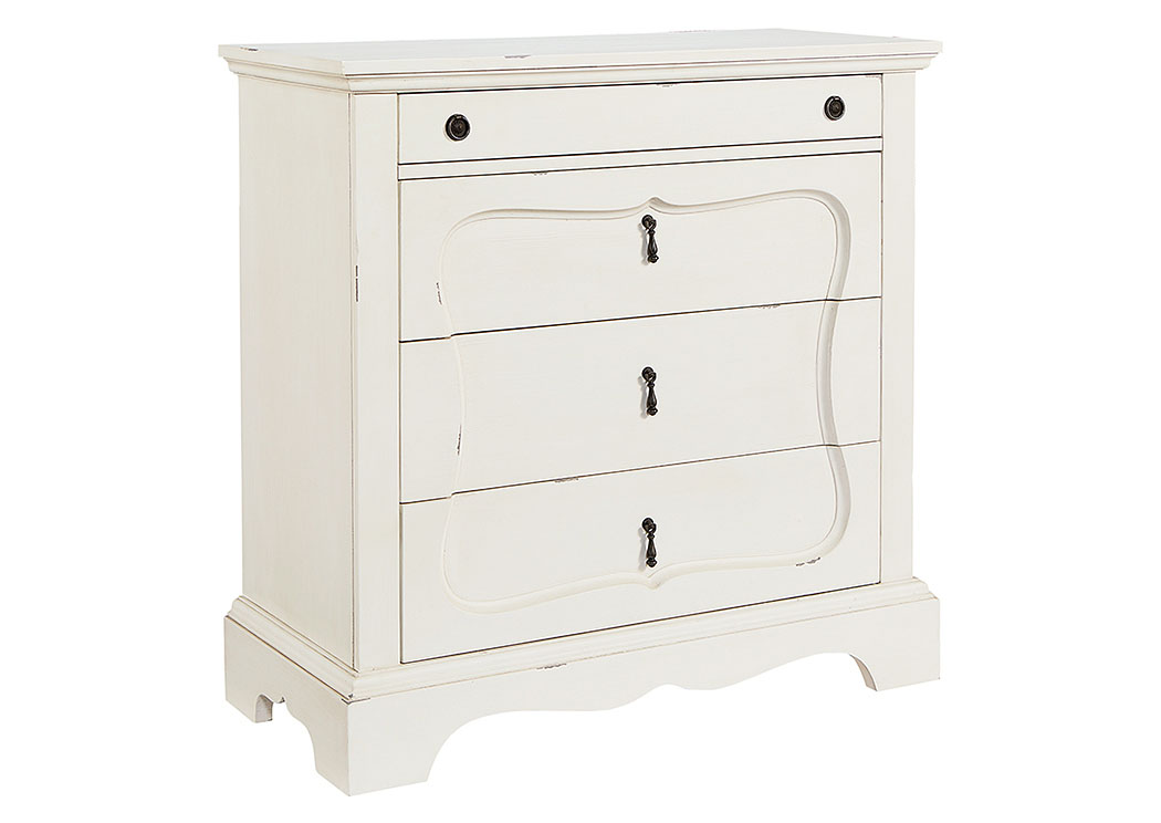 Magnolia Home by Joanna Gaines Bedroom 4-Drawer Chest, Jo's White 748447 at FurnitureLand,Furniture Land