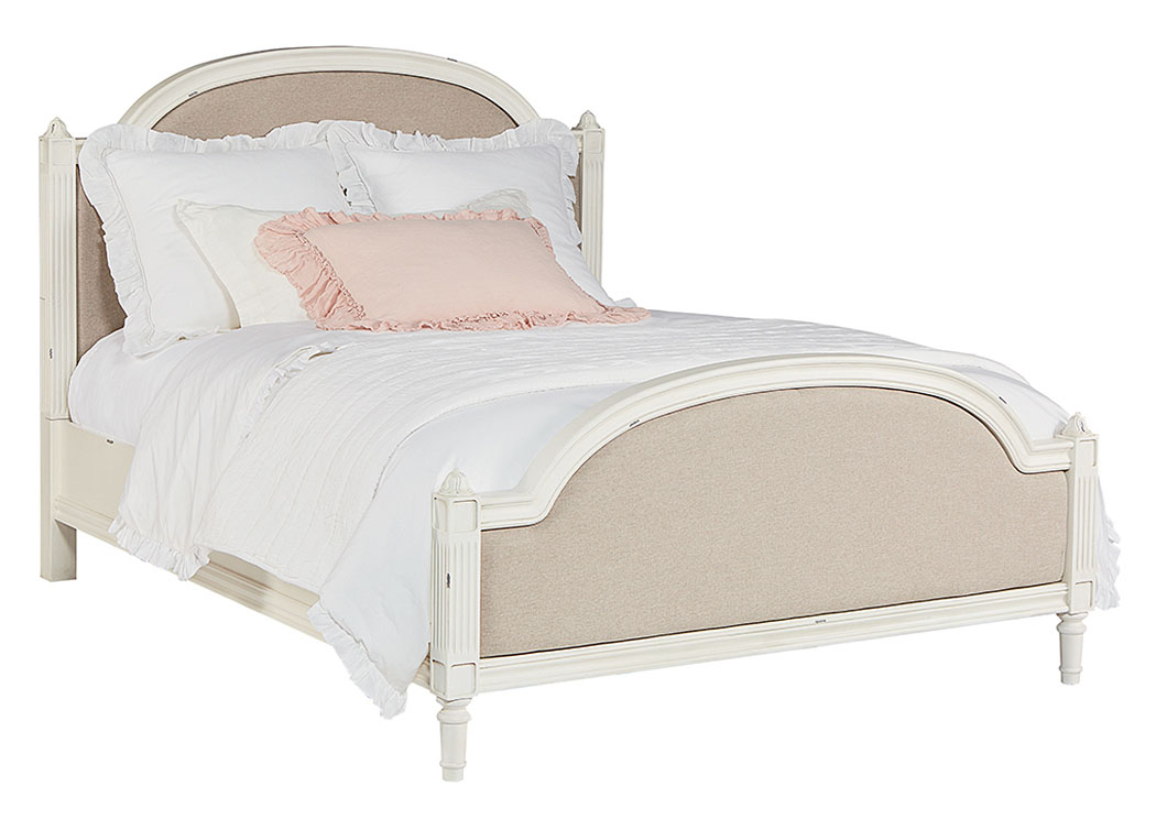 Magnolia Home by Sisters Bedroom Upholstered Full Bed, Jo's White Finish 765566 at FurnitureLand,Furniture Land