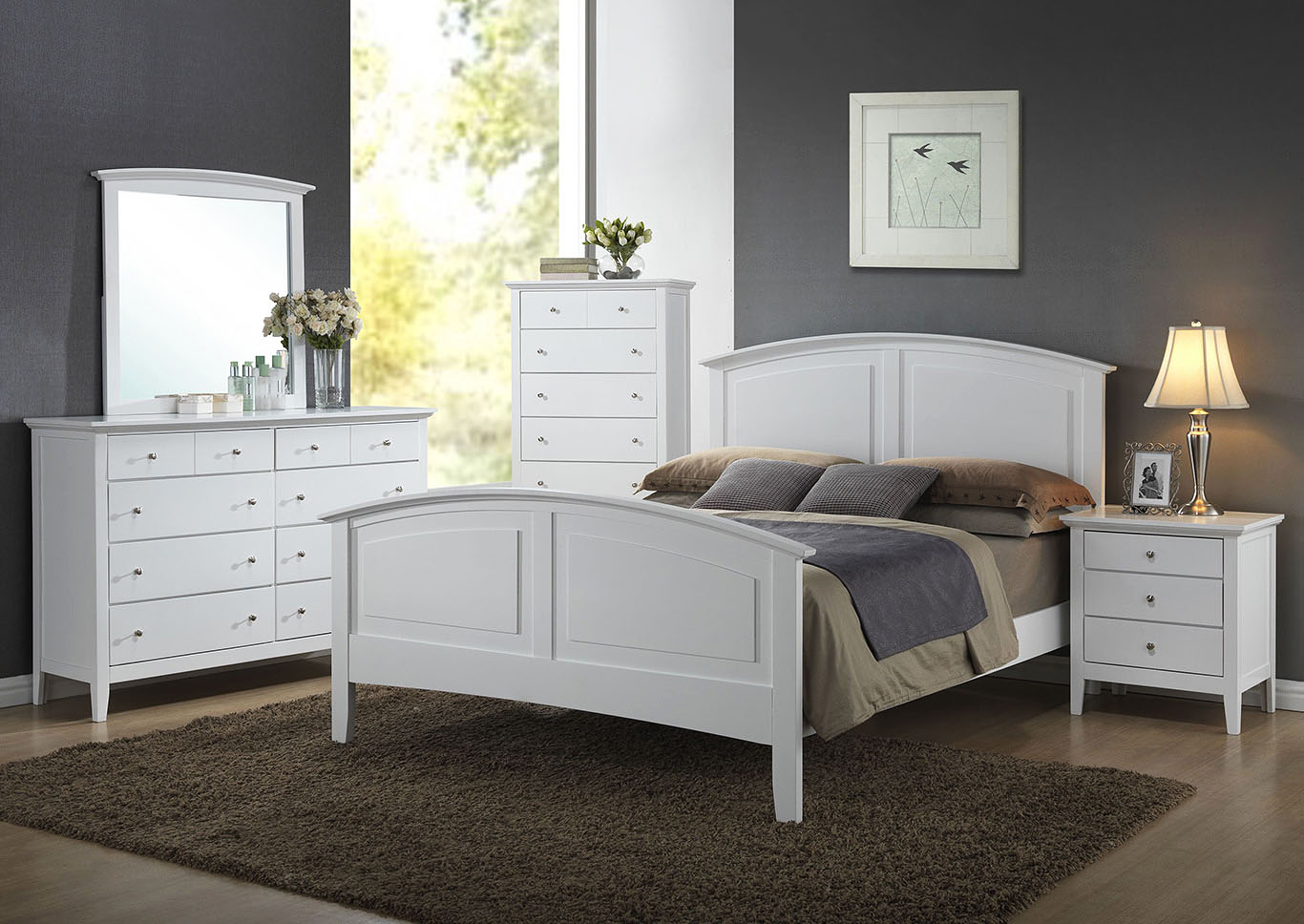 Metro II White Queen Bed,Furniture Land