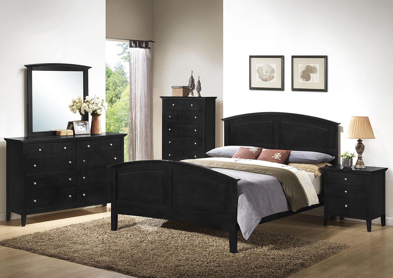 Metro III Black Queen Bed,Furniture Land