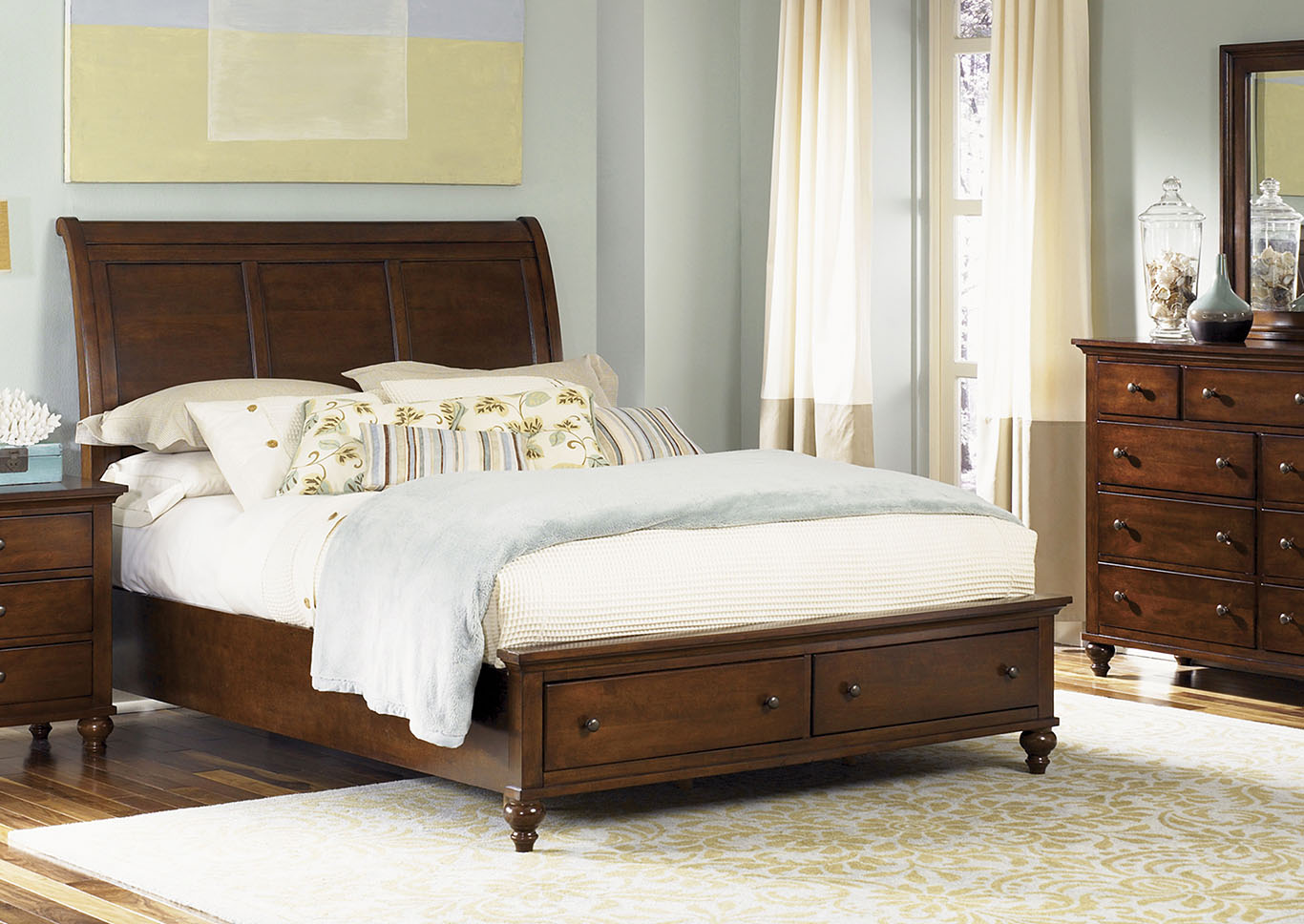 Hamilton Cinnamon King Storage Sleigh Bed,Furniture Land