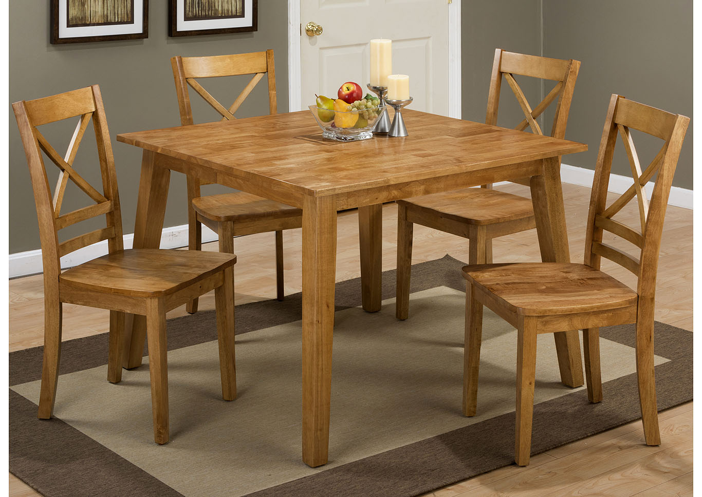 Square Leg Table w/ 4 X Back Side Chair,Furniture Land