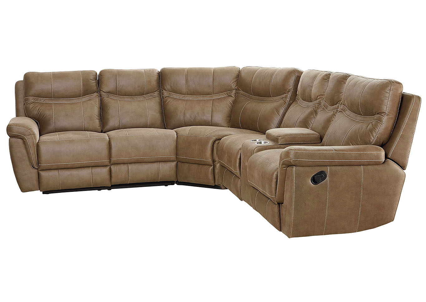 Standard Furniture Boardwalk Brown Leather Reclining Sectional,Furniture Land