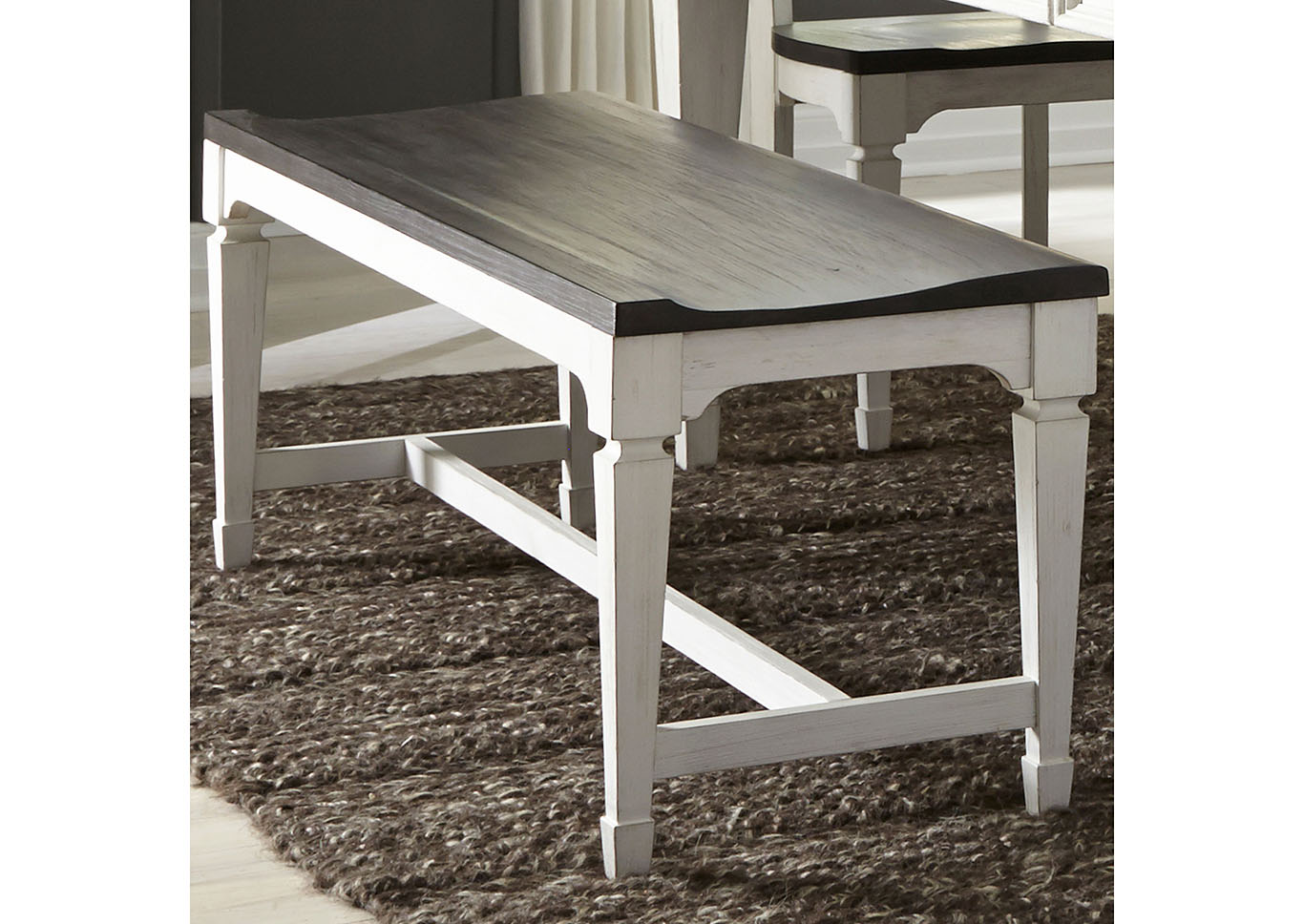 White and Charcoal Bench,Furniture Land