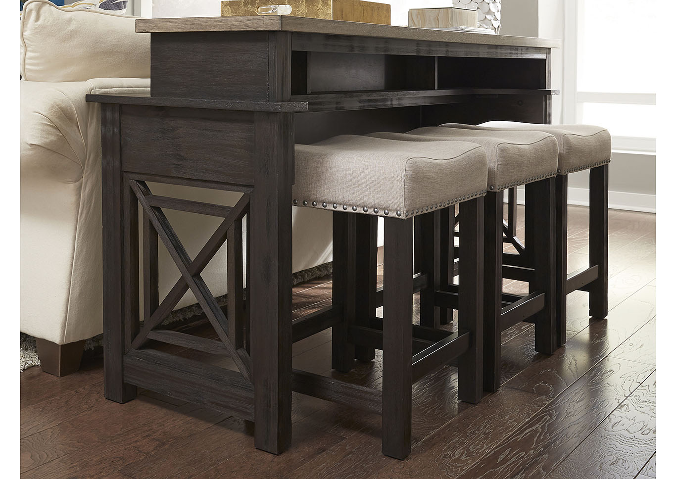 Charcoal and Ash Console Bar Table,Furniture Land