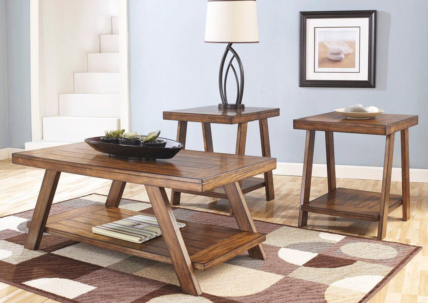 Signature Design by Ashley Living Room Occasional Table Set (3/CN) 444811 at FurnitureLand,Furniture Land