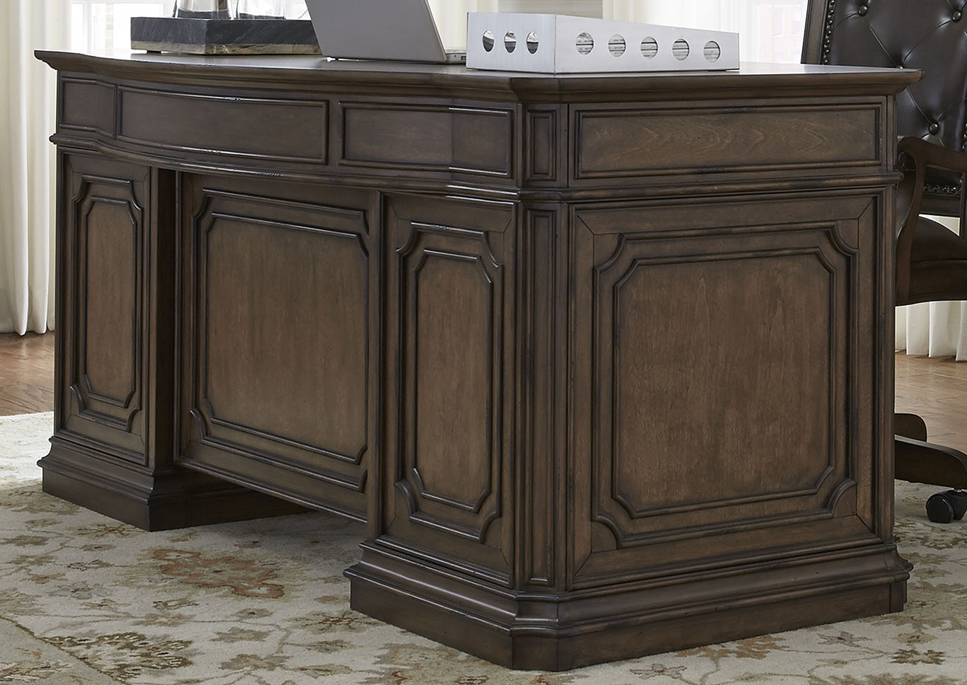 Antique Toffee Finish Executive Desk,Furniture Land
