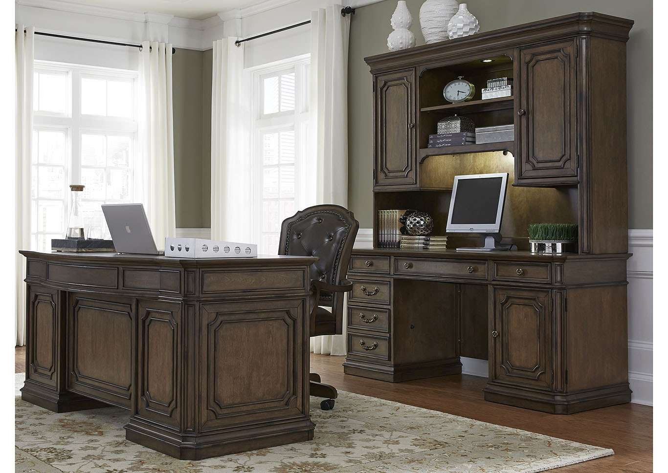 Antique Toffee Finish Executive Credenza,Furniture Land