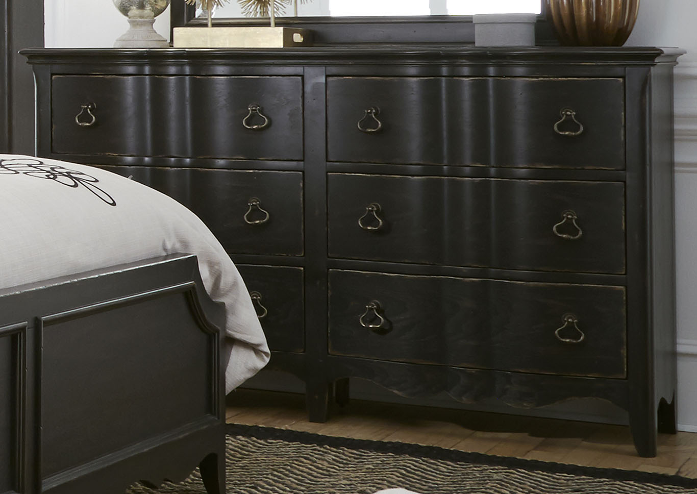 Chesapeake Black 6 Drawer Dresser,Furniture Land