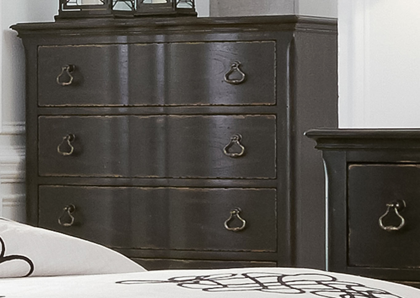 Chesapeake Black 5 Drawer Chest,Furniture Land