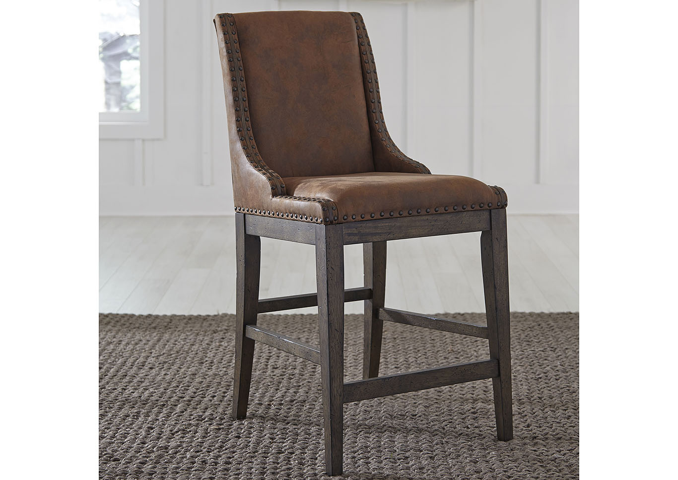 Russet Saddle Upholstered Counter Chair,Furniture Land
