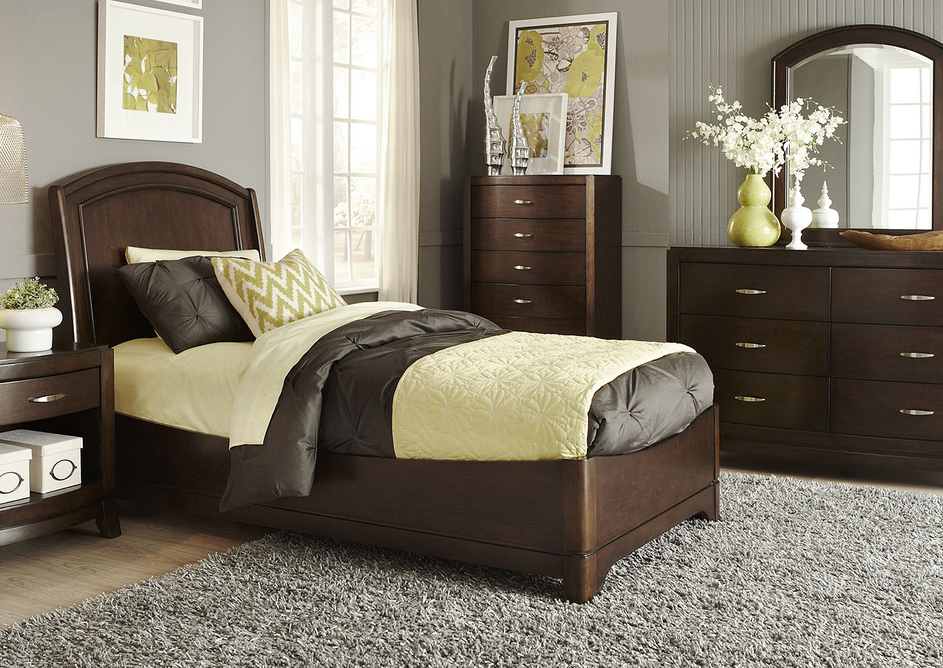 Dark Truffle Finish Twin Platform Bed,Furniture Land
