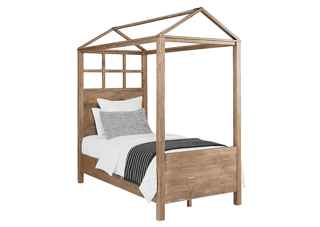 Magnolia Home by Joanna Gaines Youth Twin Playhouse Bed - Salvage Finish 766881 at FurnitureLand,Furniture Land