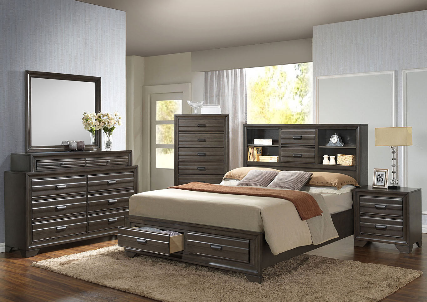 Shades King Storage Bed,Furniture Land