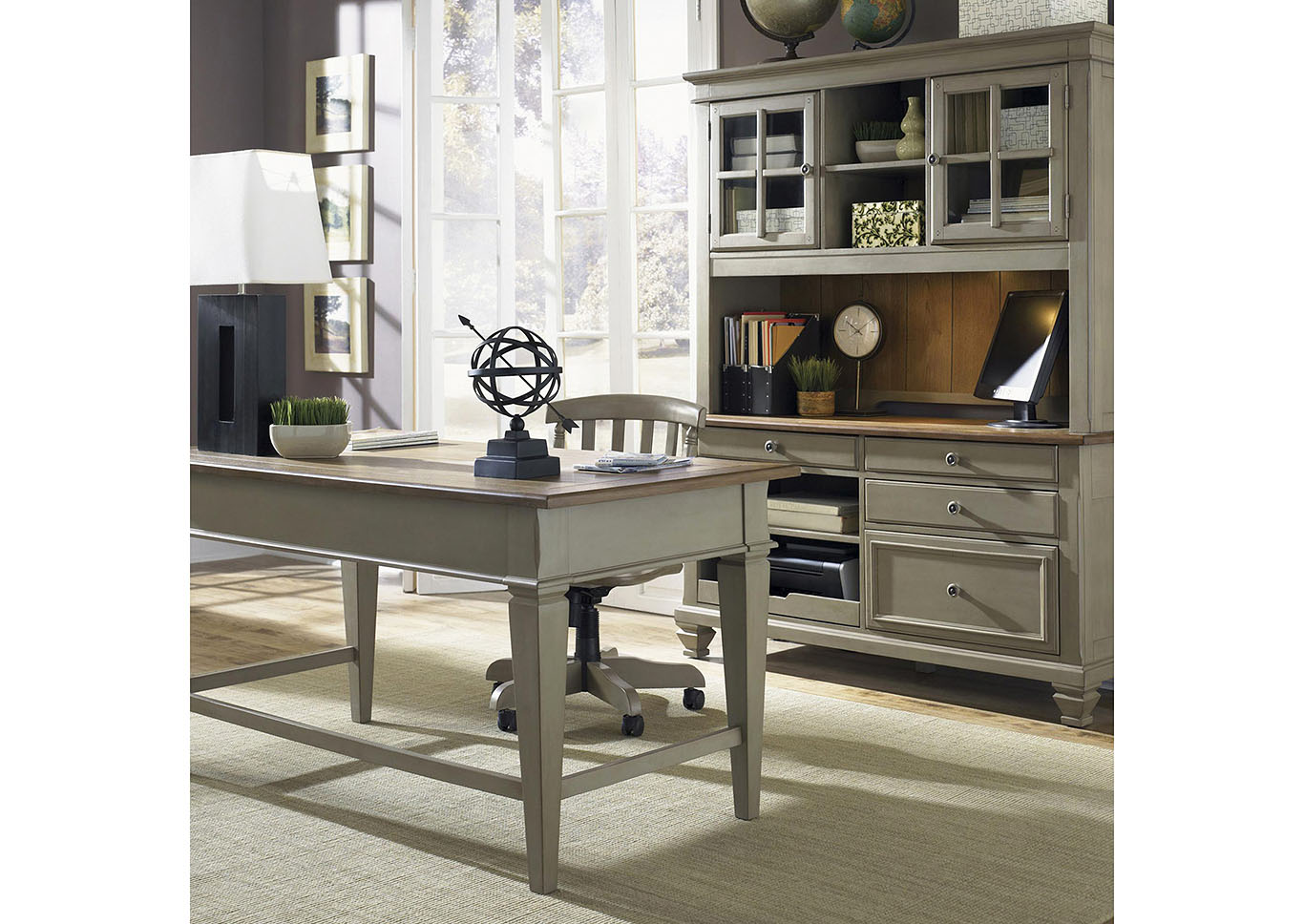 Driftwood & Taupe Credenza Desk,Furniture Land