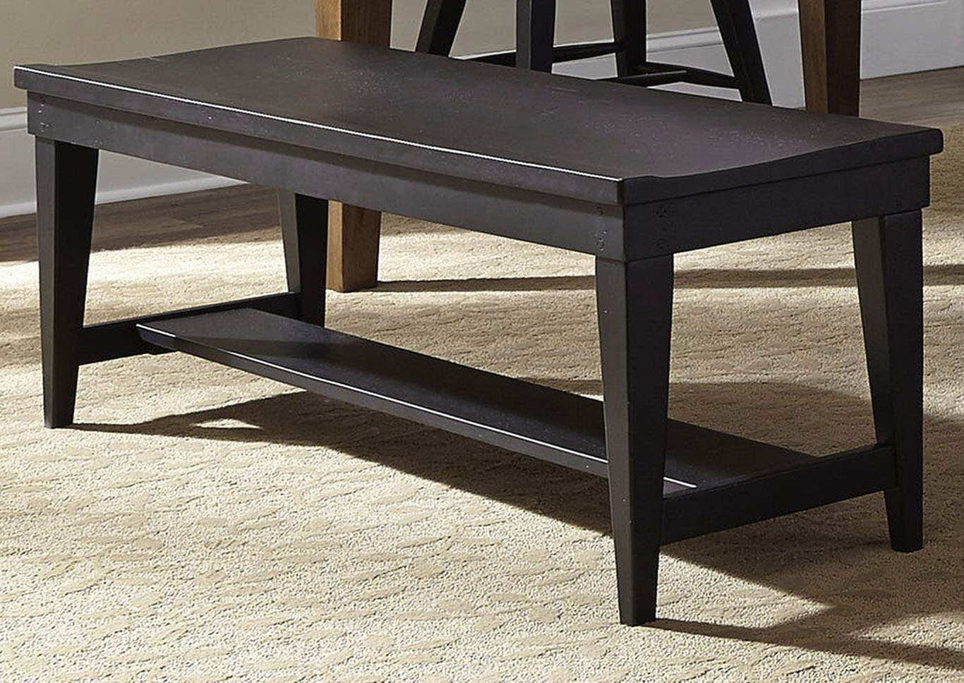 Liberty Furniture Dining Room Bench - Black (RTA) 554641 at FurnitureLand,Furniture Land