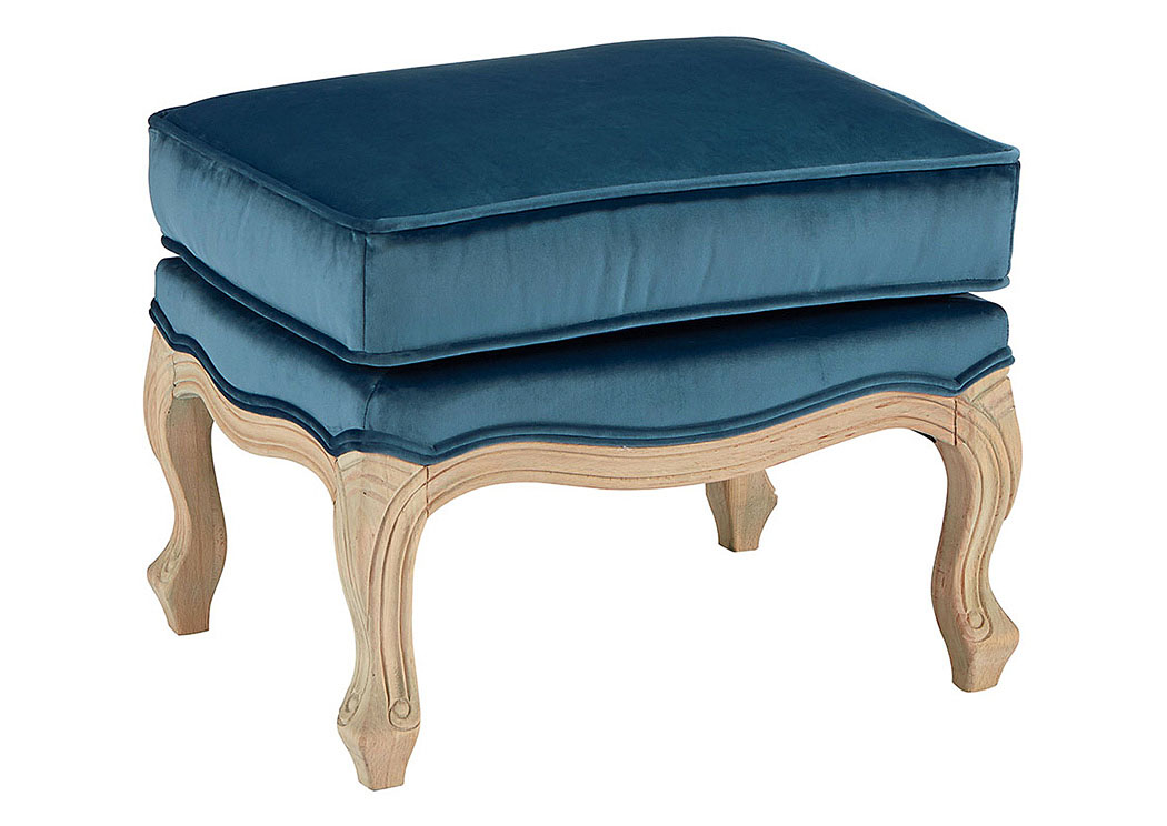 Magnolia Home by Joanna Gaines Living Room Mclennan Ottoman - Navy 771171 at FurnitureLand,Furniture Land