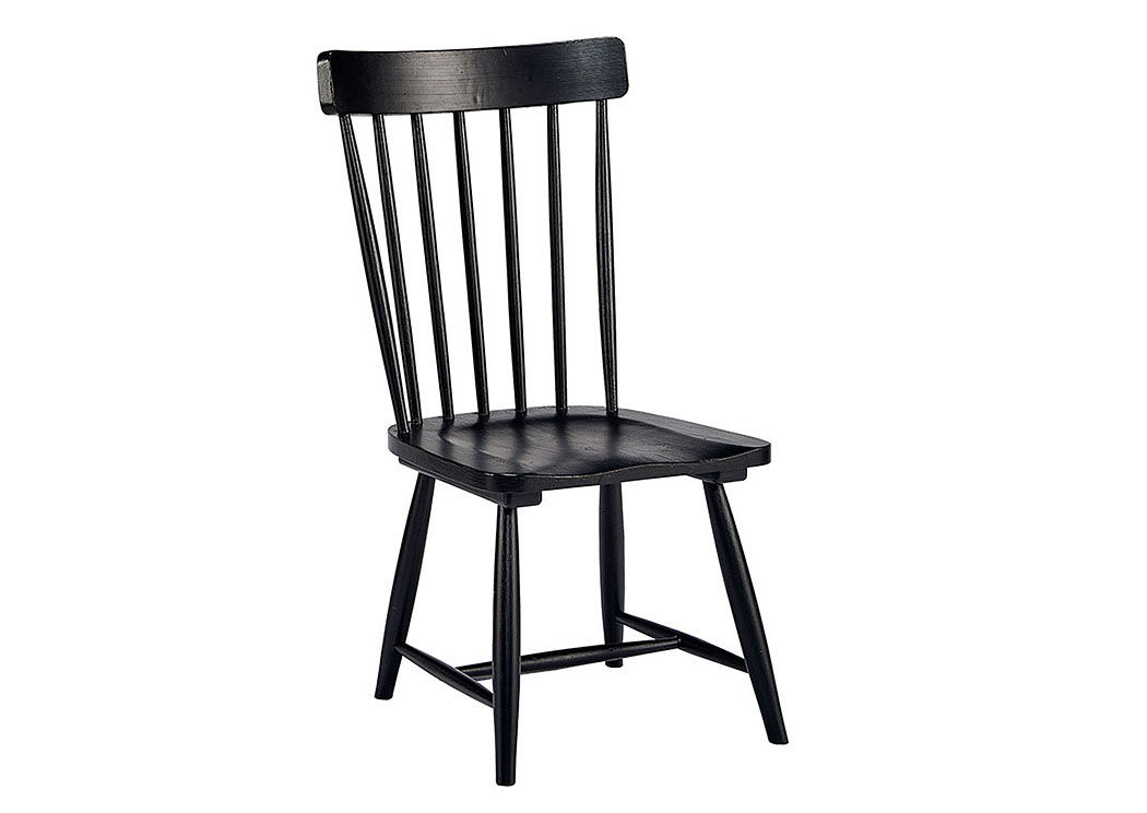 Magnolia Home by Joanna Gaines Dining Room Spindle Back Chair, Jo's Black Finish 748353 at FurnitureLand,Furniture Land