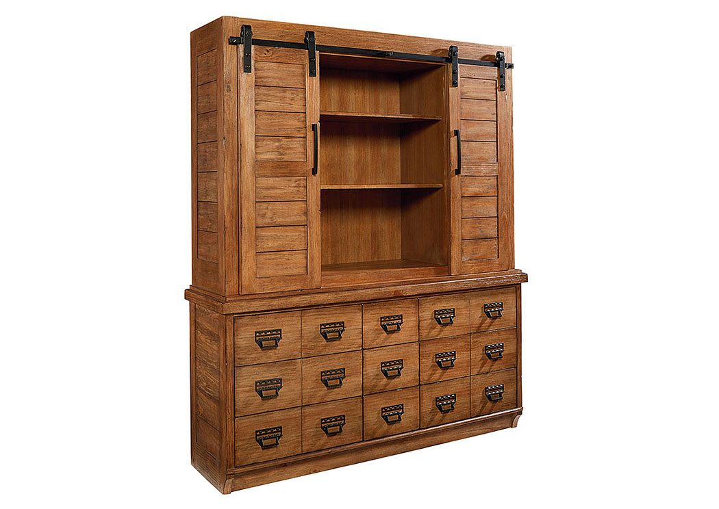 Magnolia Home by Archive Home Storage Hutch and Buffet/Dresser, Bench Finish 765832 at FurnitureLand,Furniture Land