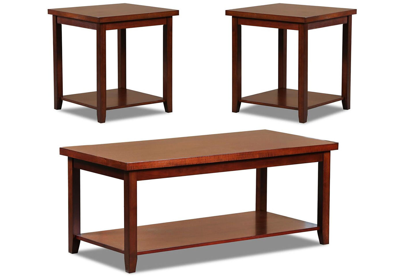 American Furniture Manufacturing Chestnut Cocktail Table and 2 End Tables,Furniture Land