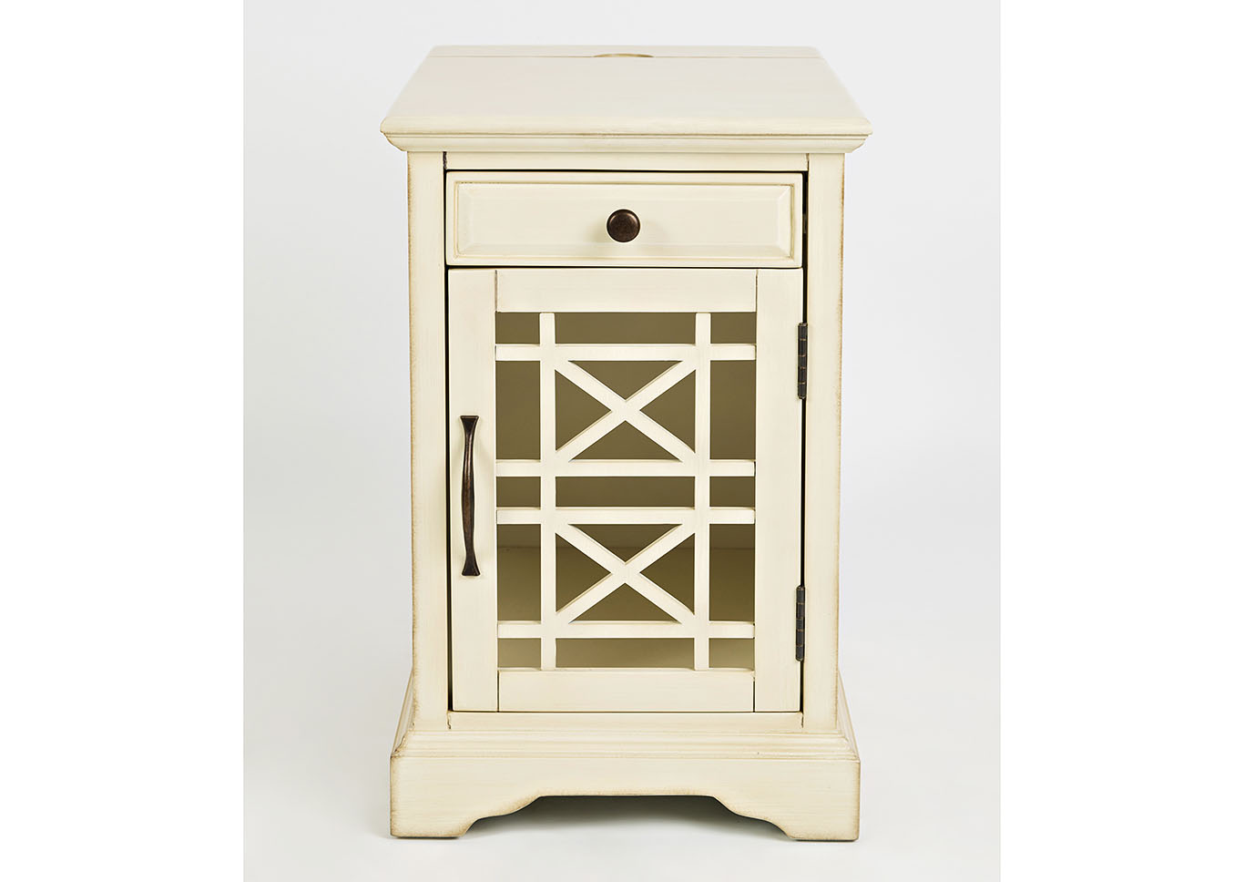 Antique Cream Chairside Table,Furniture Land