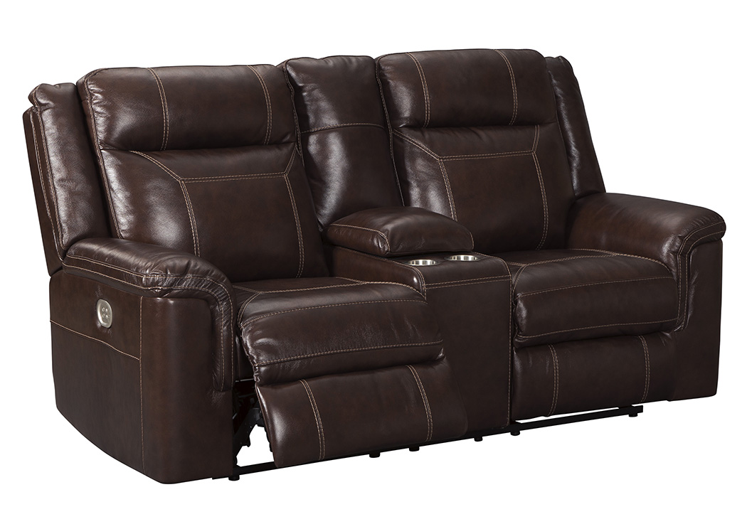 Signature Design by Ashley Living Room Power Reclining Loveseat w/Adjustable Headrest 834078 at FurnitureLand,Furniture Land