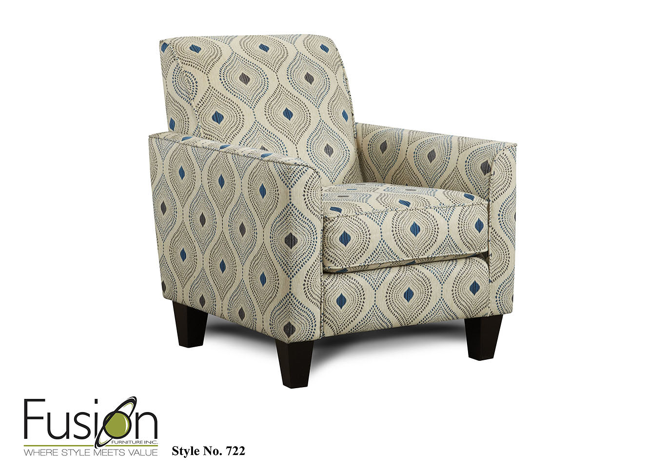 Electric Blue Accent Chair,Furniture Land