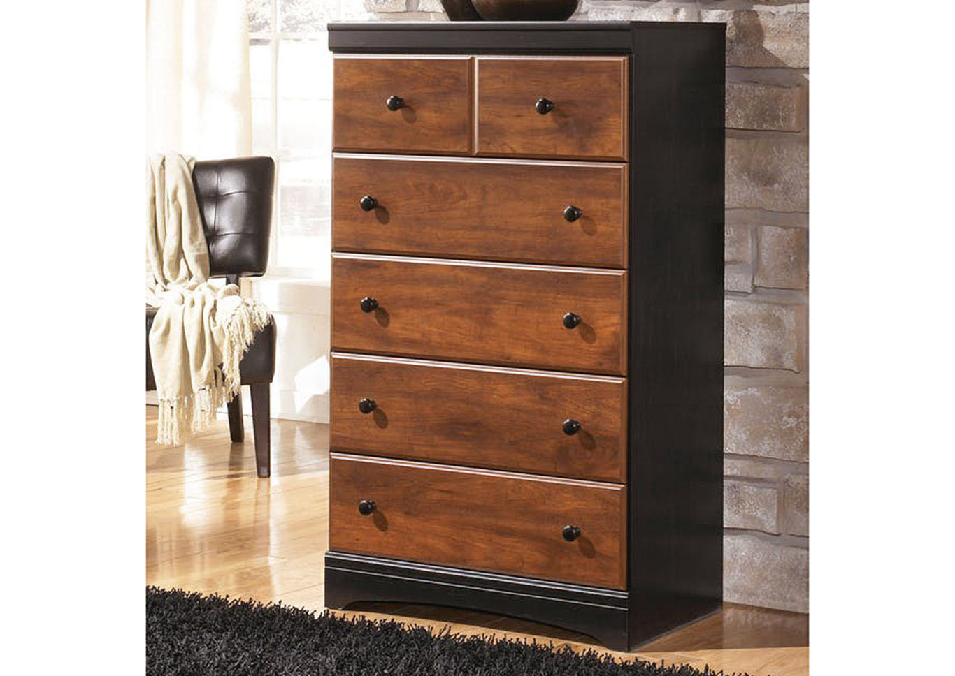 Dark Brown Finish Chest,Furniture Land