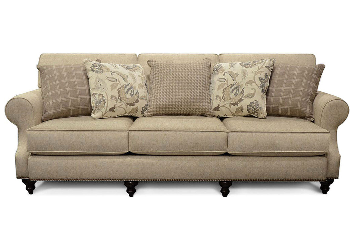 England Living Room Layla Sofa with Nails 777570 at FurnitureLand,Furniture Land