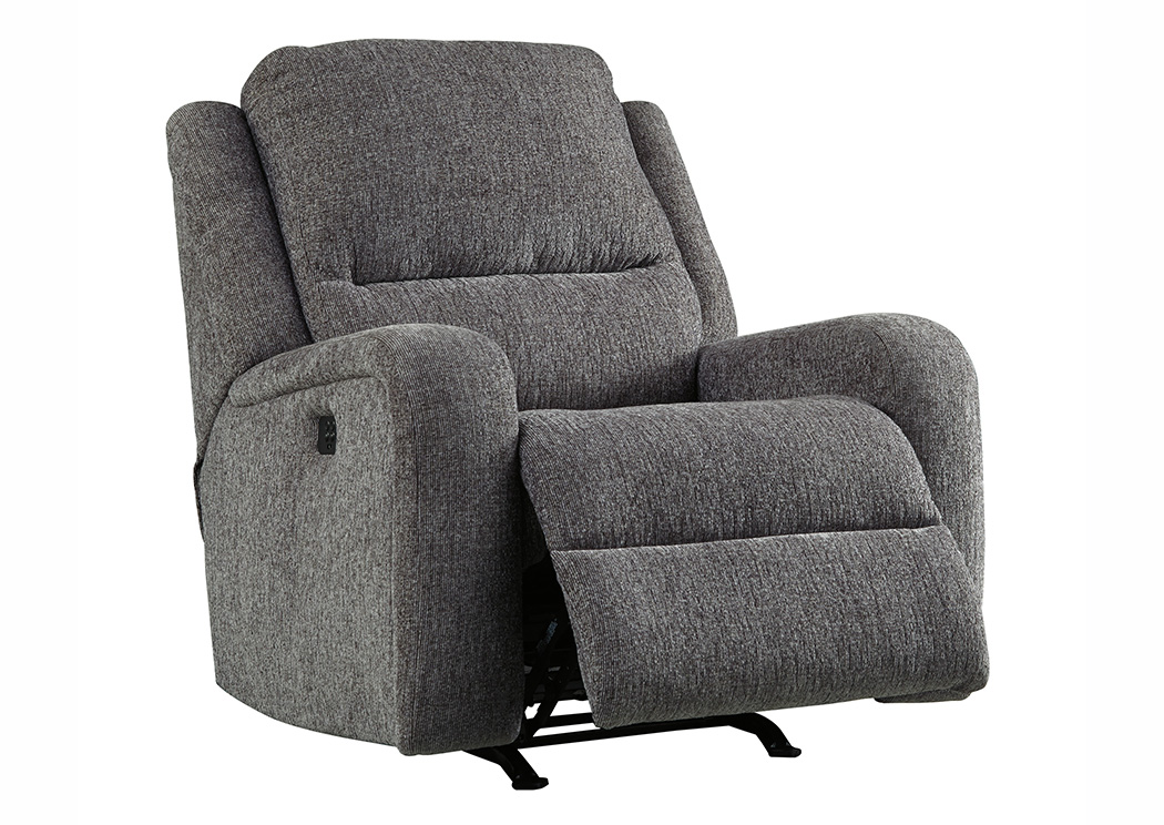 Signature Design by Ashley Living Room Rocker Power Recliner w/Adjustable Headrest 792105 at FurnitureLand,Furniture Land