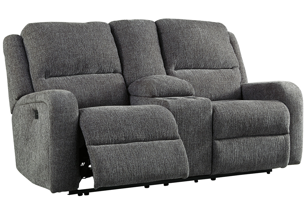 Signature Design by Ashley Living Room PWR REC Loveseat/CON/ADJ HDRST 792104 at FurnitureLand,Furniture Land