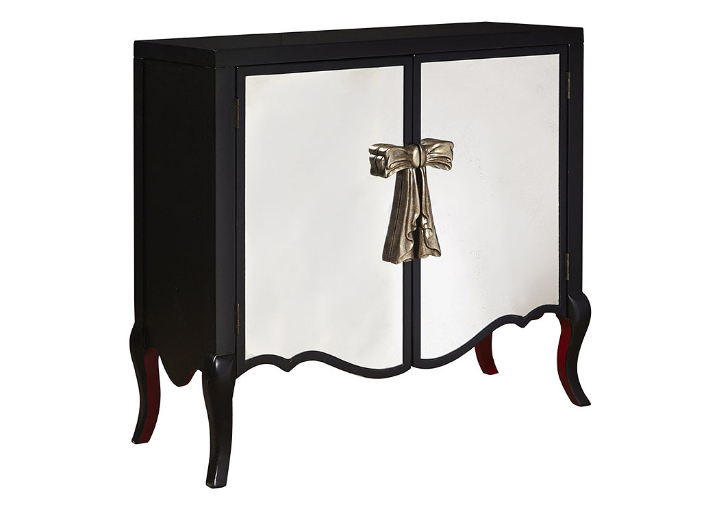 Pulaski Deep Charcoal Accent Wine Cabinet w/Mirrored Doors 715068 at FurnitureLand,Furniture Land