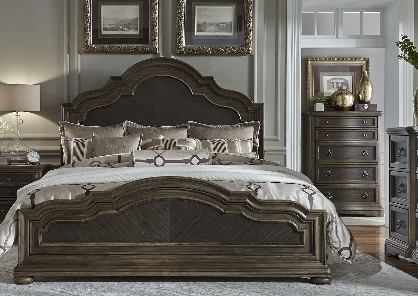 Valley Spring Chestnut Queen Panel Storage Bed,Furniture Land