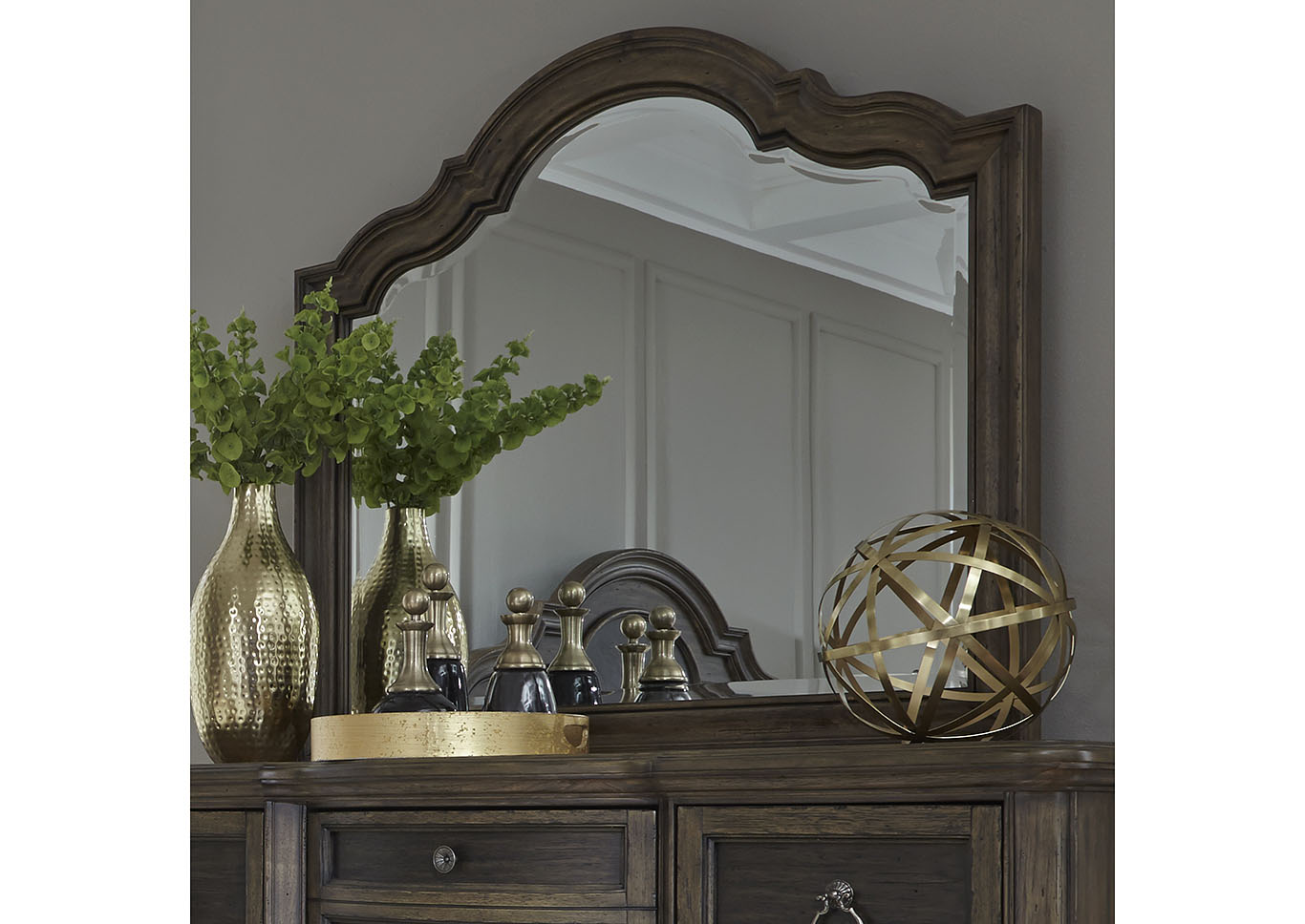 Liberty Valley Springs Chestnut Arched MIrror,Furniture Land