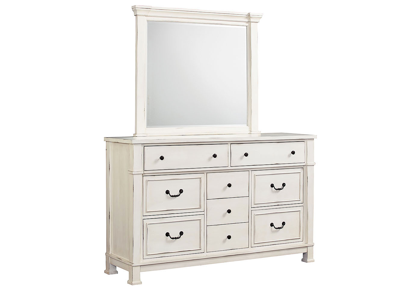 Standard Furniture Chesapeake Bay White Dresser and Mirror,Furniture Land